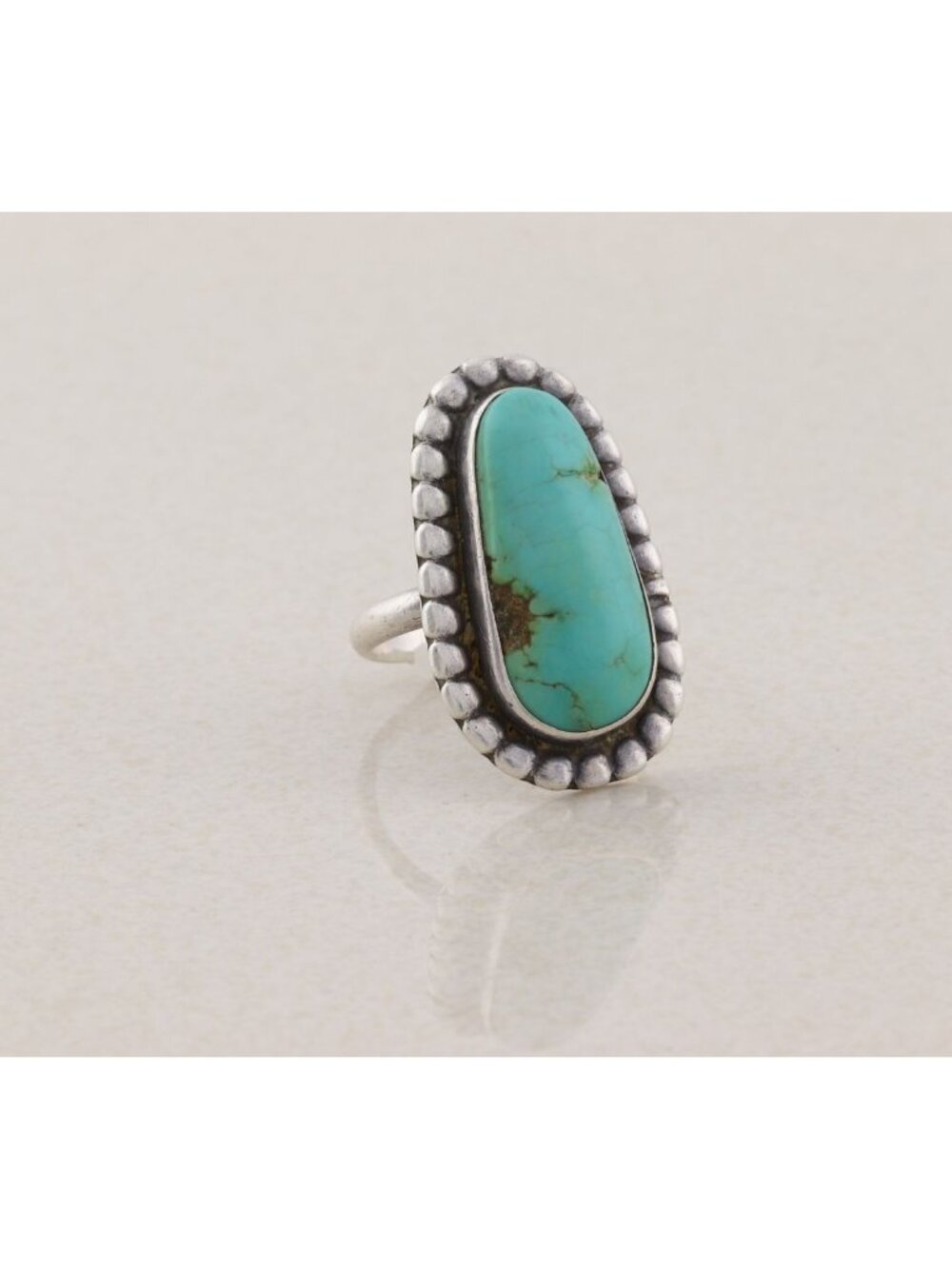 Sterling Silver Natural Turquoise Ring Size 6 3/4 - Picture 6 of 6